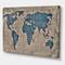 Designart - Ancient Map of The World I - Rustic Canvas Wall Art Print